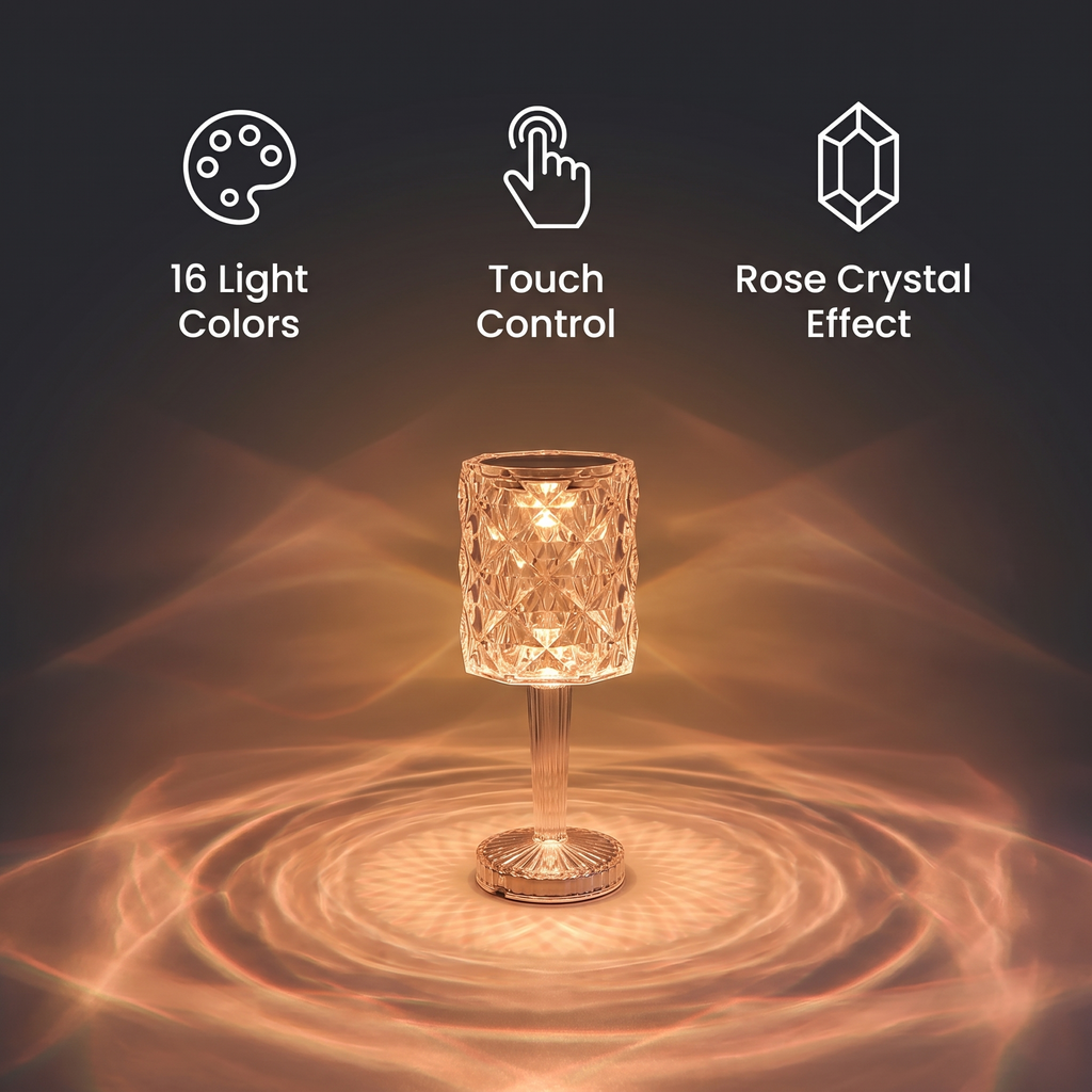 Luméa™ Crystal Rose Diamond Lamp