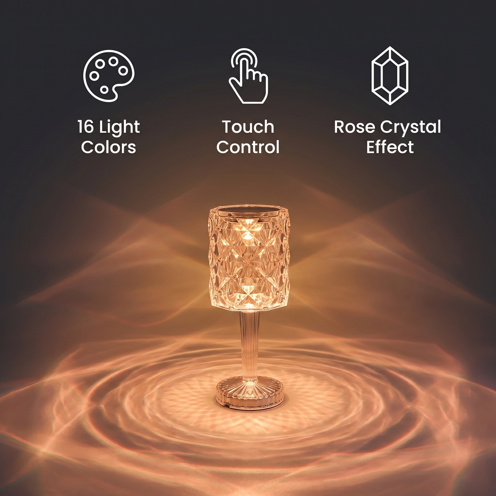 Luméa™ Crystal Rose Diamond Lamp